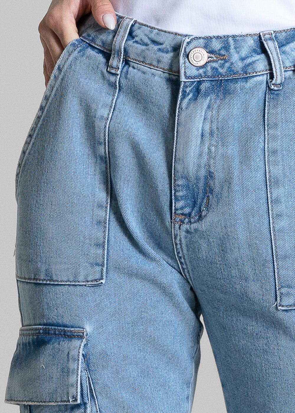 Calça Jeans Sawary Reta Petit Cargo - 282310 AZUL