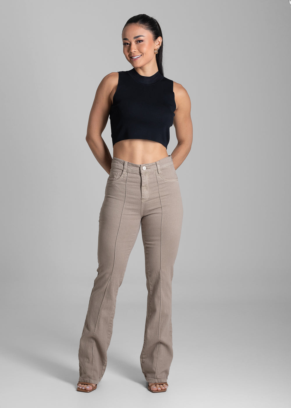 Calça Sarja Sawary Boot Cut - 282311 BEGE