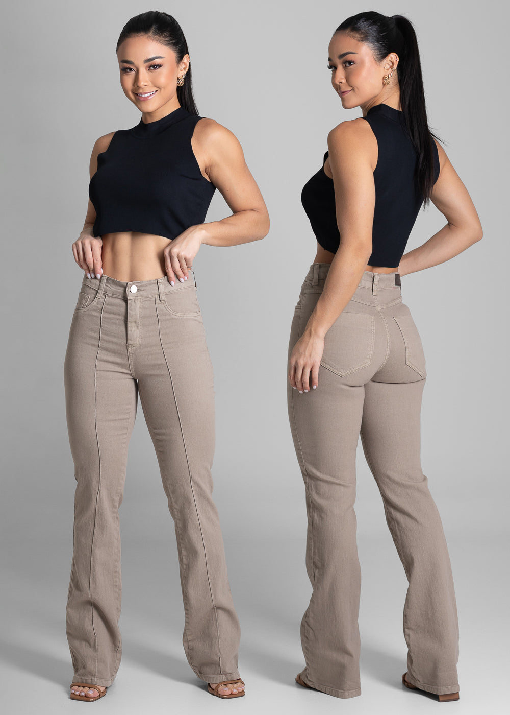 Calça Sarja Sawary Boot Cut - 282311 BEGE