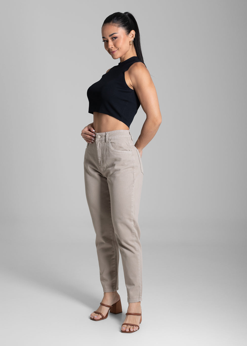 Calça Sarja Sawary Mom - 282312 BEGE