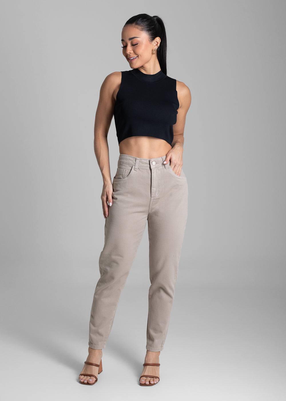 Calça Sarja Sawary Mom - 282312 BEGE