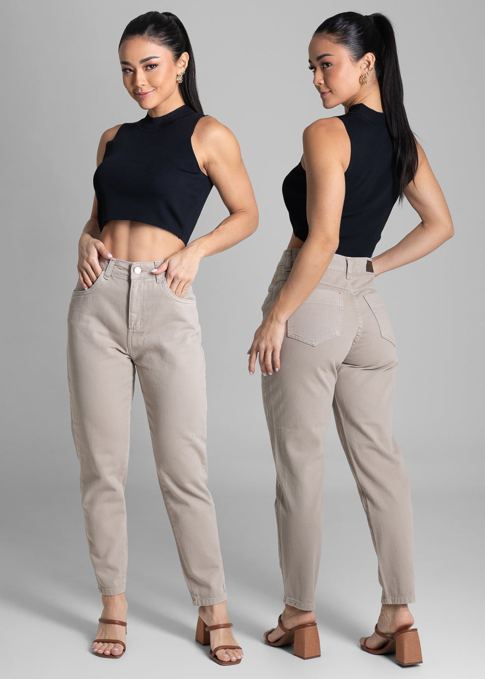 Calça Sarja Sawary Mom - 282312 BEGE