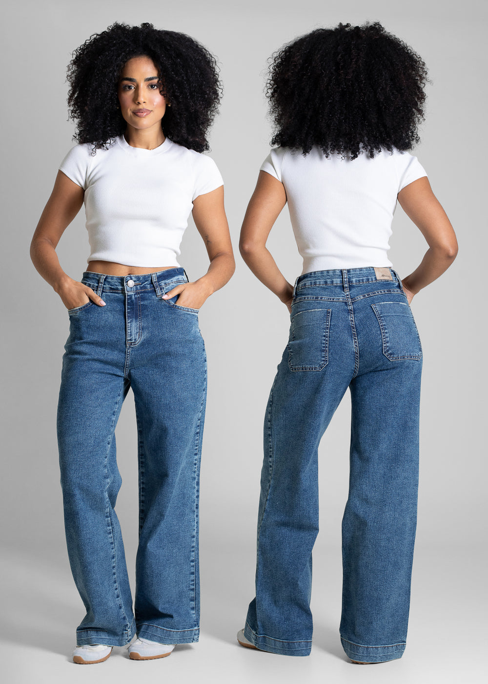 Calça Jeans Sawary Wide Leg Petit - 282317 AZUL