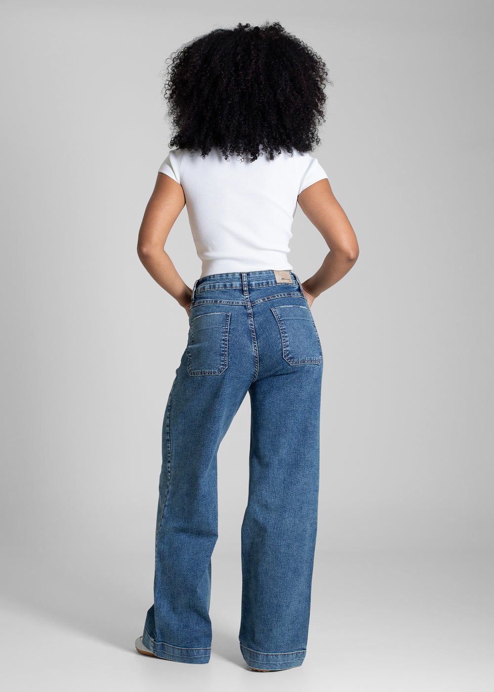 Calça Jeans Sawary Wide Leg Petit - 282317 AZUL