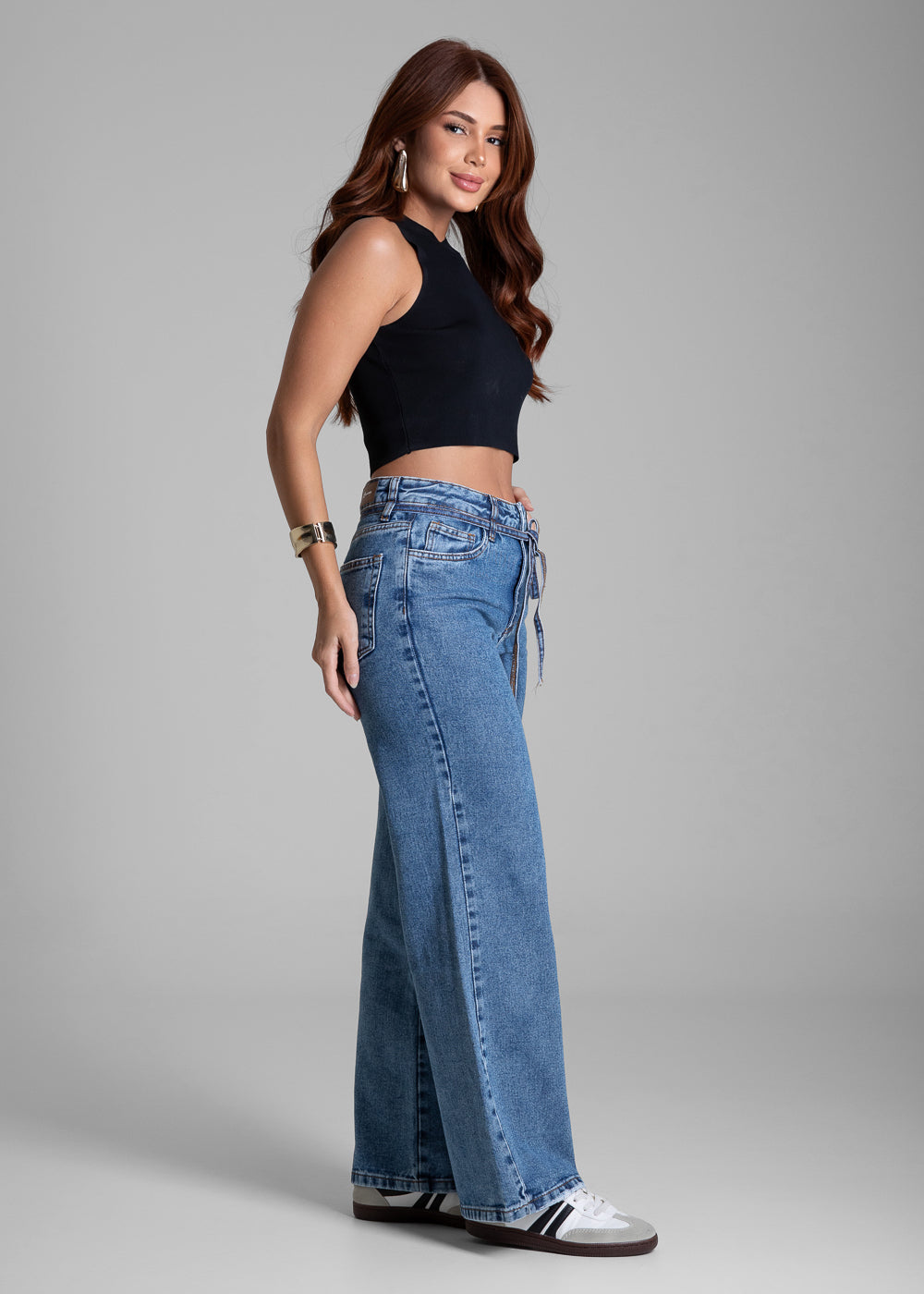 Calça Jeans Sawary Wide Leg Petit - 282318 AZUL