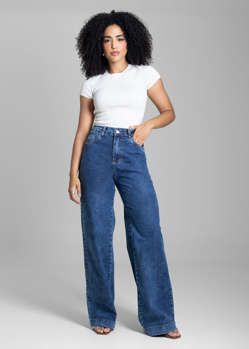 Calça Jeans Sawary Wide Leg - 282319 AZUL