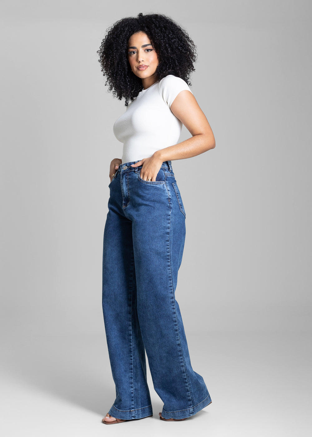 Calça Jeans Sawary Wide Leg - 282319 AZUL