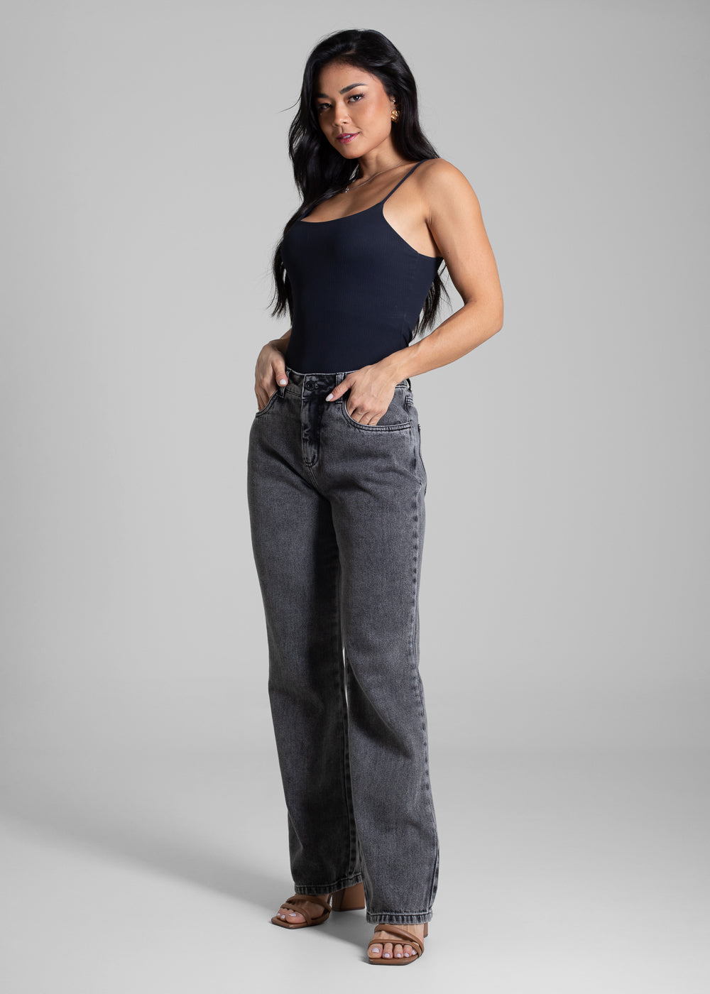 Calça Jeans Sawary Reta - 282323 PRETO