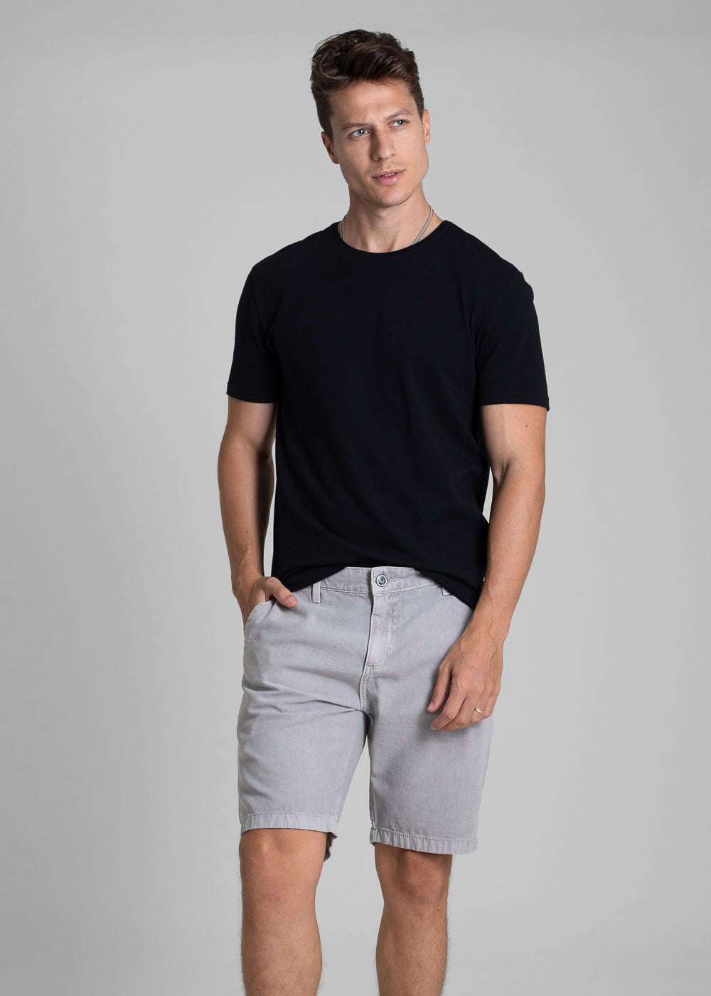 Bermuda Linho Sawary - 282357 CINZA