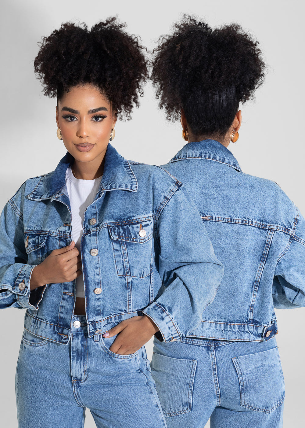 Jaqueta Jeans Sawary - 282367 AZUL
