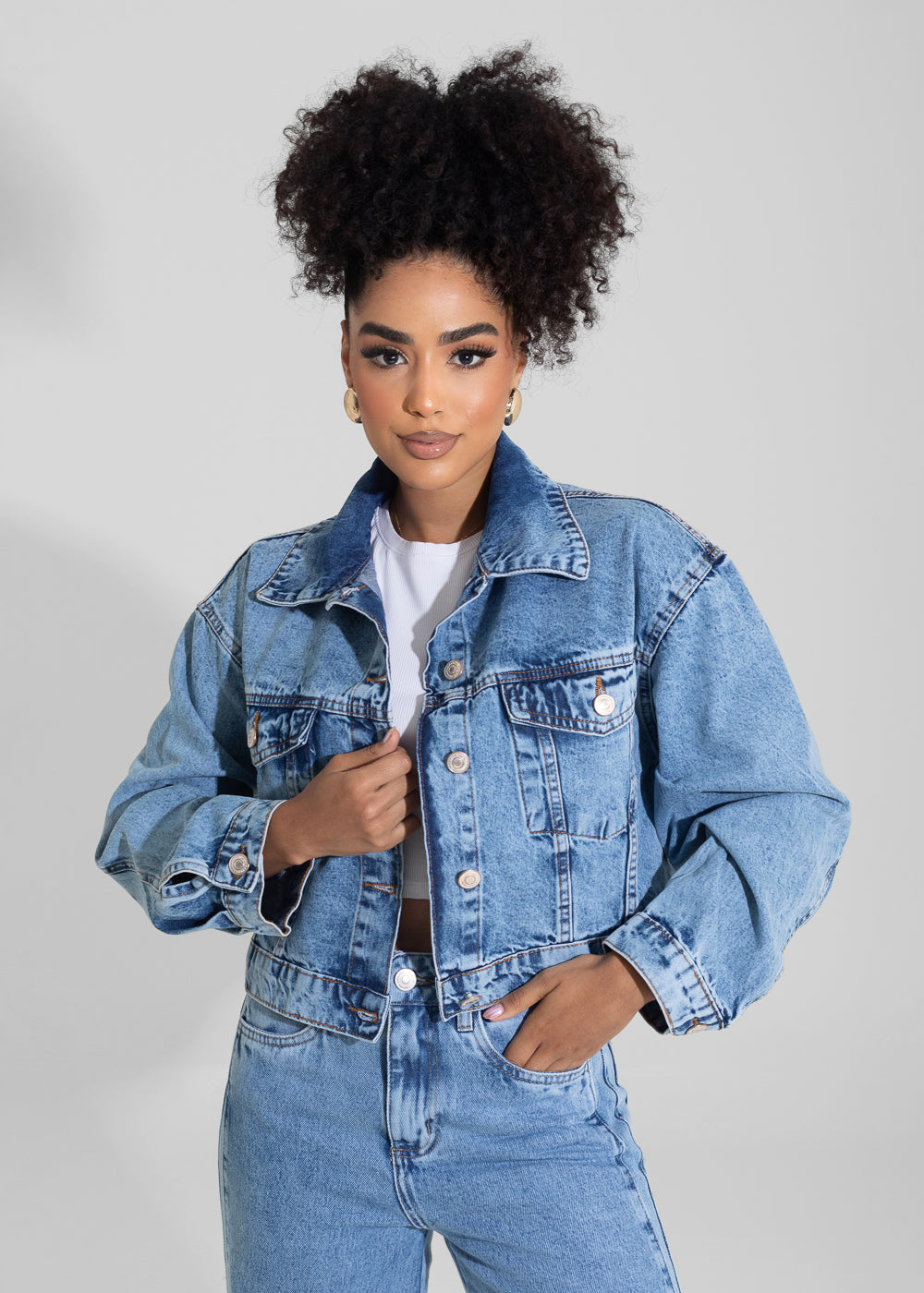 Jaqueta Jeans Sawary - 282367 AZUL