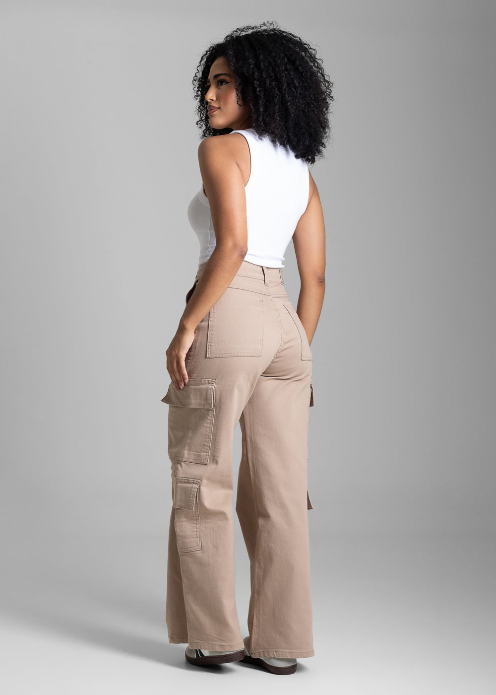 Calça Sarja Sawary Wide Leg Petit - 282418 BEGE