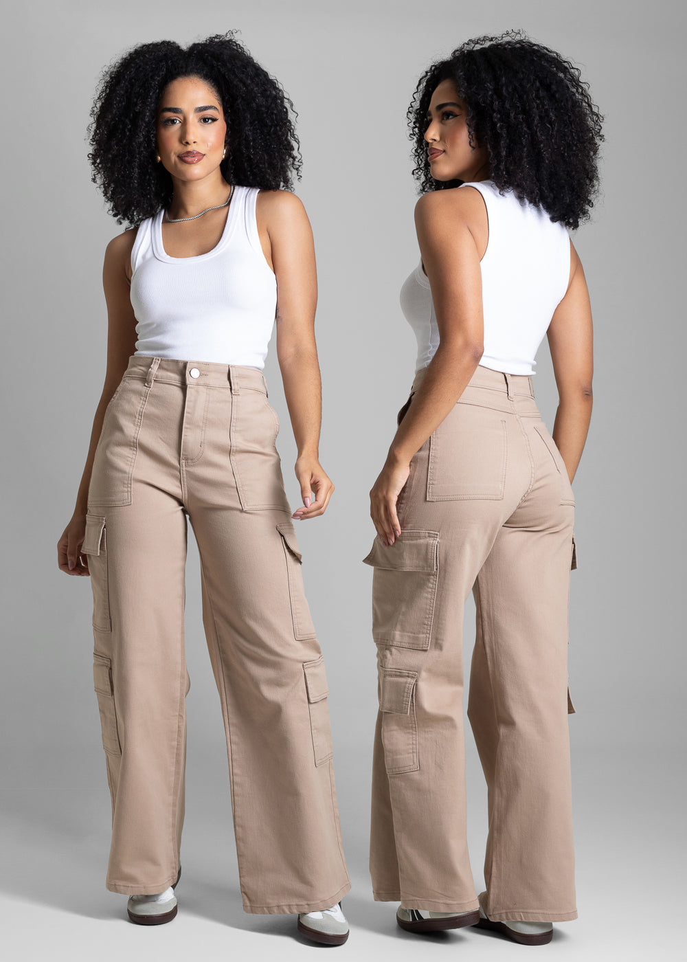 Calça Sarja Sawary Wide Leg Petit - 282418 BEGE