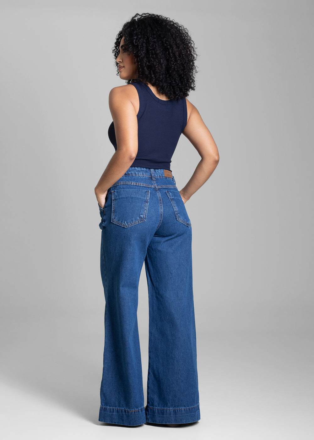 Calça Jeans Sawary Wide Leg Petit - 282470 AZUL