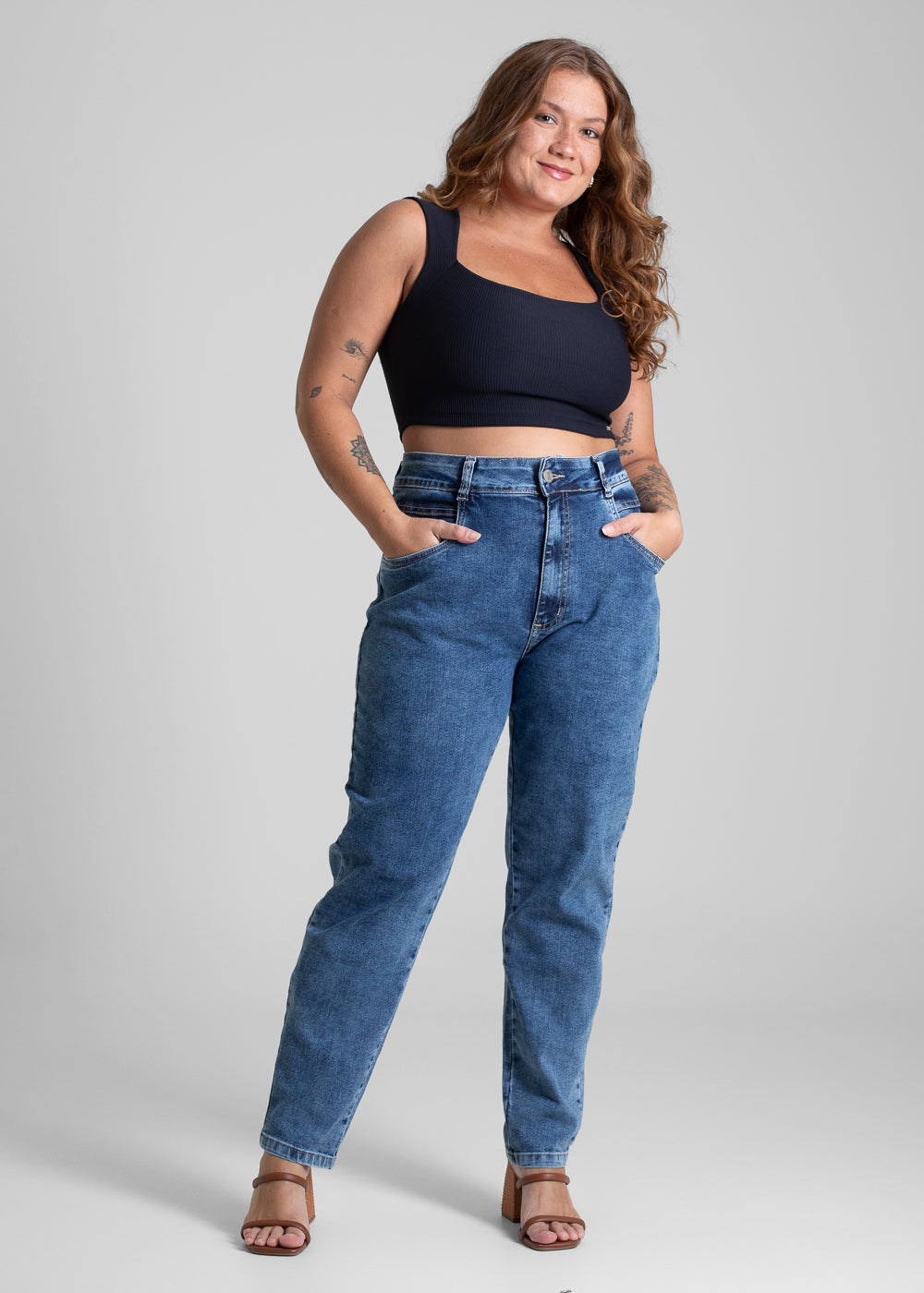 Calça Jeans Sawary Plus Size Mom - 282476 AZUL