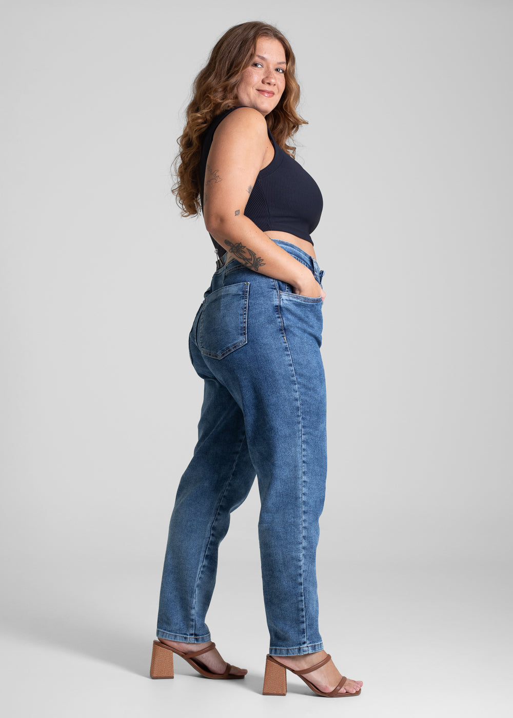 Calça Jeans Sawary Plus Size Mom - 282476 AZUL