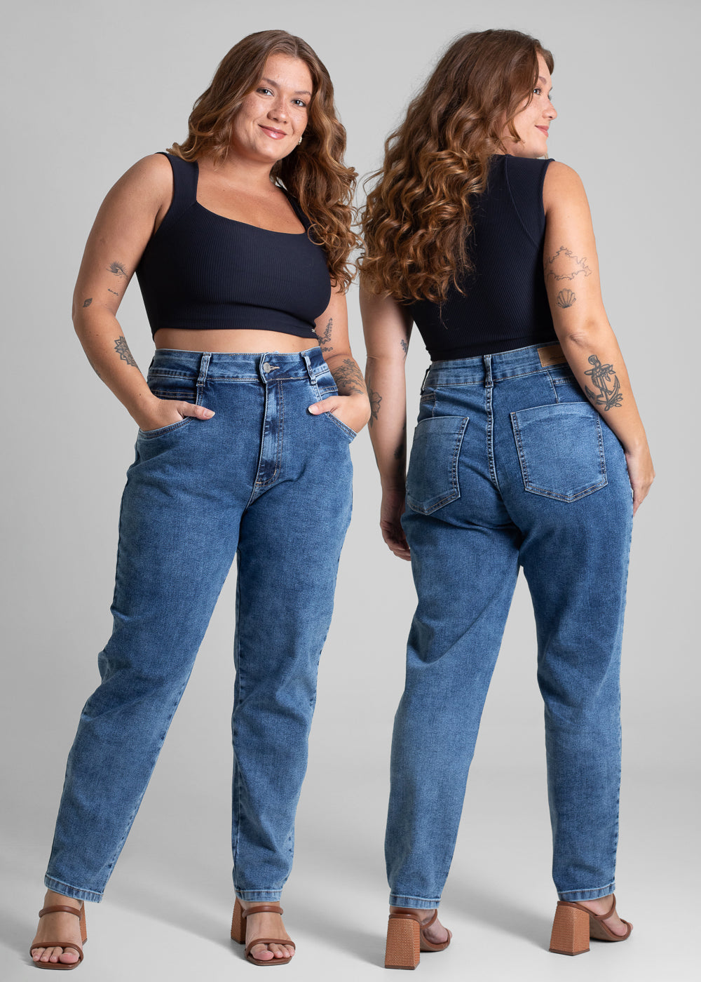 Calça Jeans Sawary Plus Size Mom - 282476 AZUL