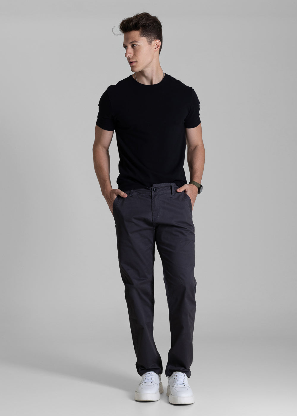 Calça Sarja Sawary Slim - 282483 CINZA