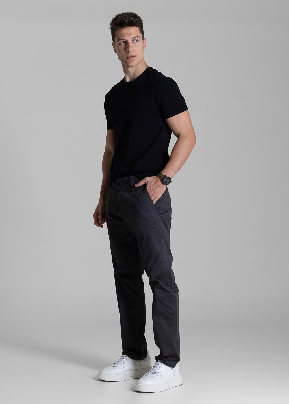 Calça Sarja Sawary Slim - 282483 CINZA