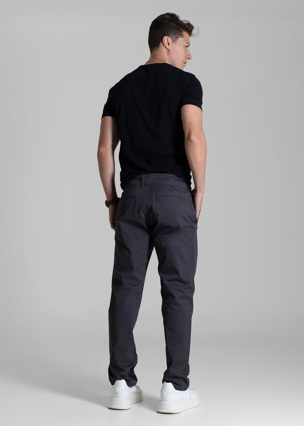 Calça Sarja Sawary Slim - 282483 CINZA
