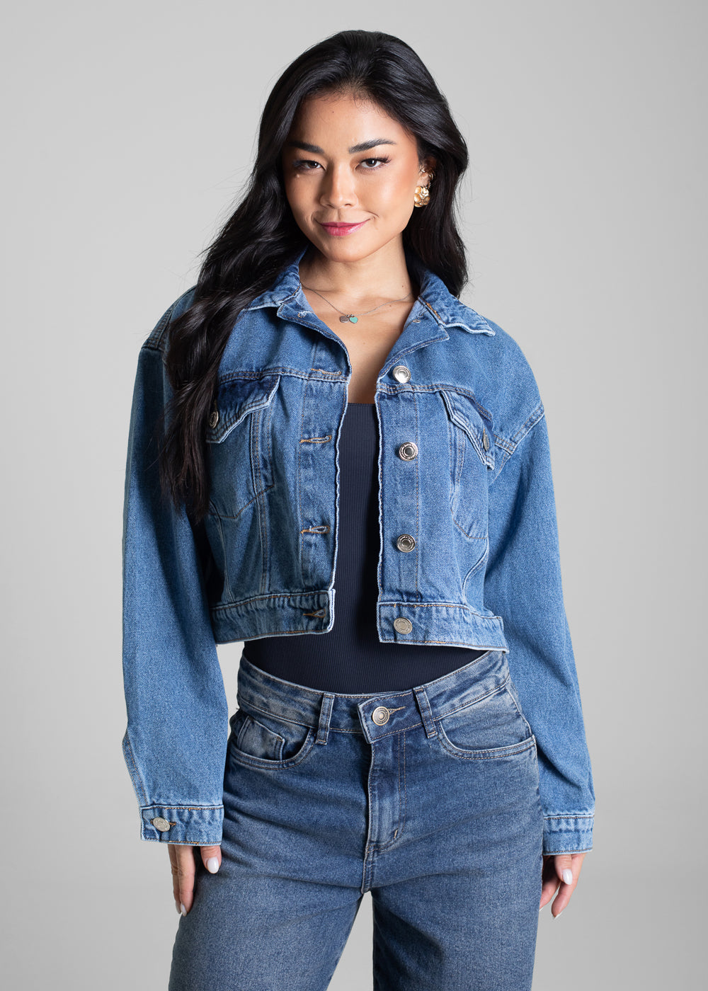 Jaqueta Jeans Sawary - 282488 AZUL