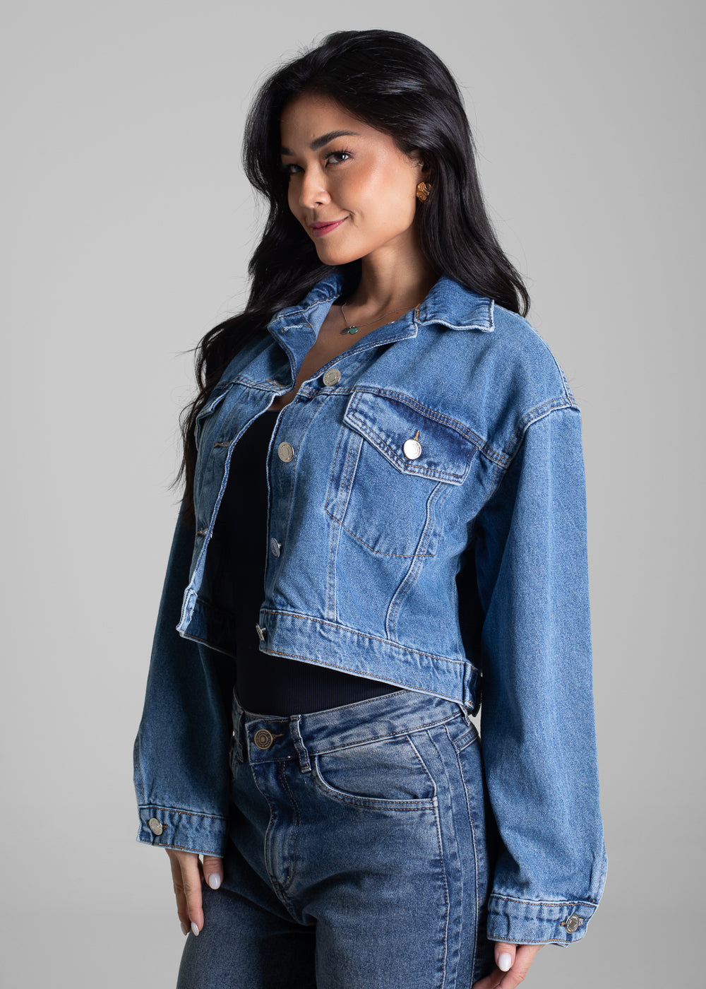 Jaqueta Jeans Sawary - 282488 AZUL