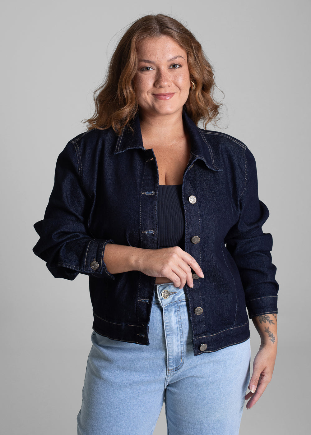 Jaqueta Jeans Sawary Plus Size - 282500 AZUL