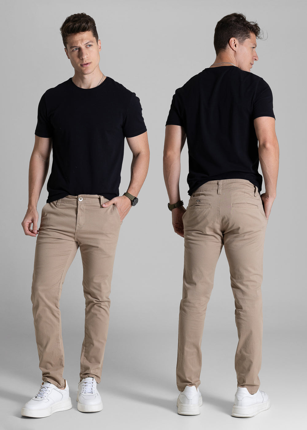 Calça Sarja Sawary Slim - 282501 BEGE