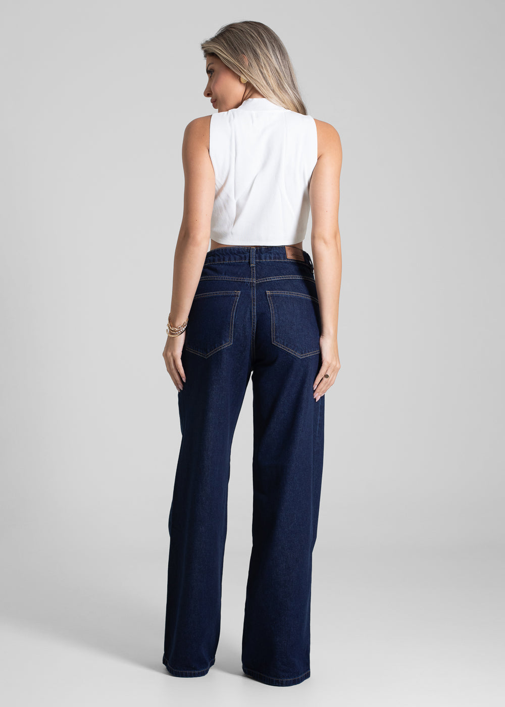 Calça Jeans Sawary Wide Leg Petit - 282593 AZUL
