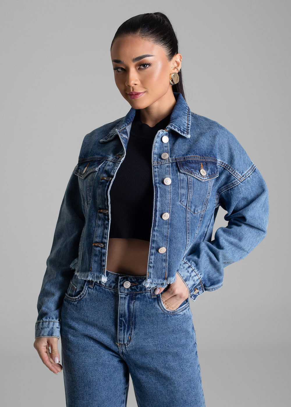 Jaqueta Jeans Sawary - 282608 AZUL