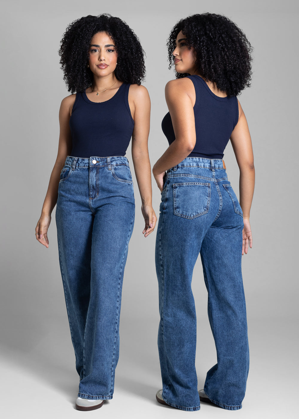 Calça Jeans Sawary Wide Leg Petit - 282610 AZUL