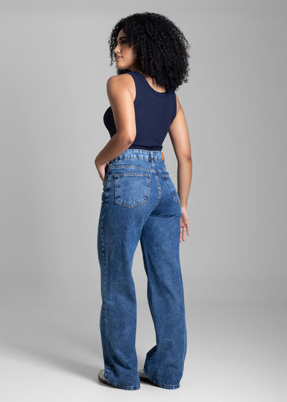 Calça Jeans Sawary Wide Leg Petit - 282610 AZUL
