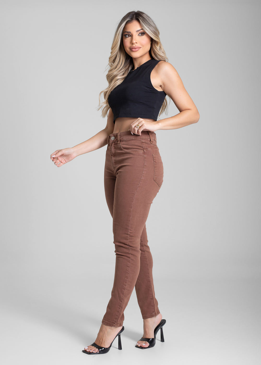 Calça Sarja Sawary Push Up - 282612 MARROM