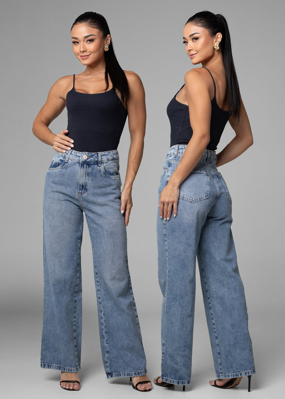 Calça Jeans Sawary Wide Leg Petit - 282614 AZUL
