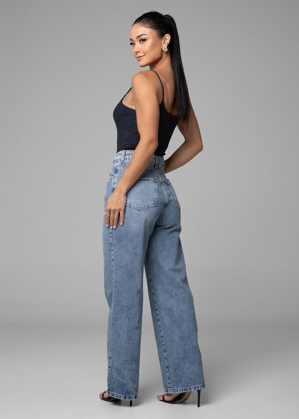 Calça Jeans Sawary Wide Leg Petit - 282614 AZUL