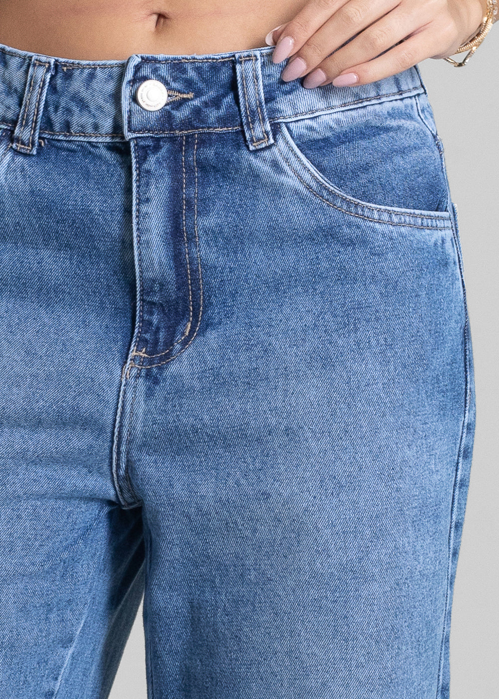 Calça Jeans Sawary Wide Leg Petit - 282635 AZUL