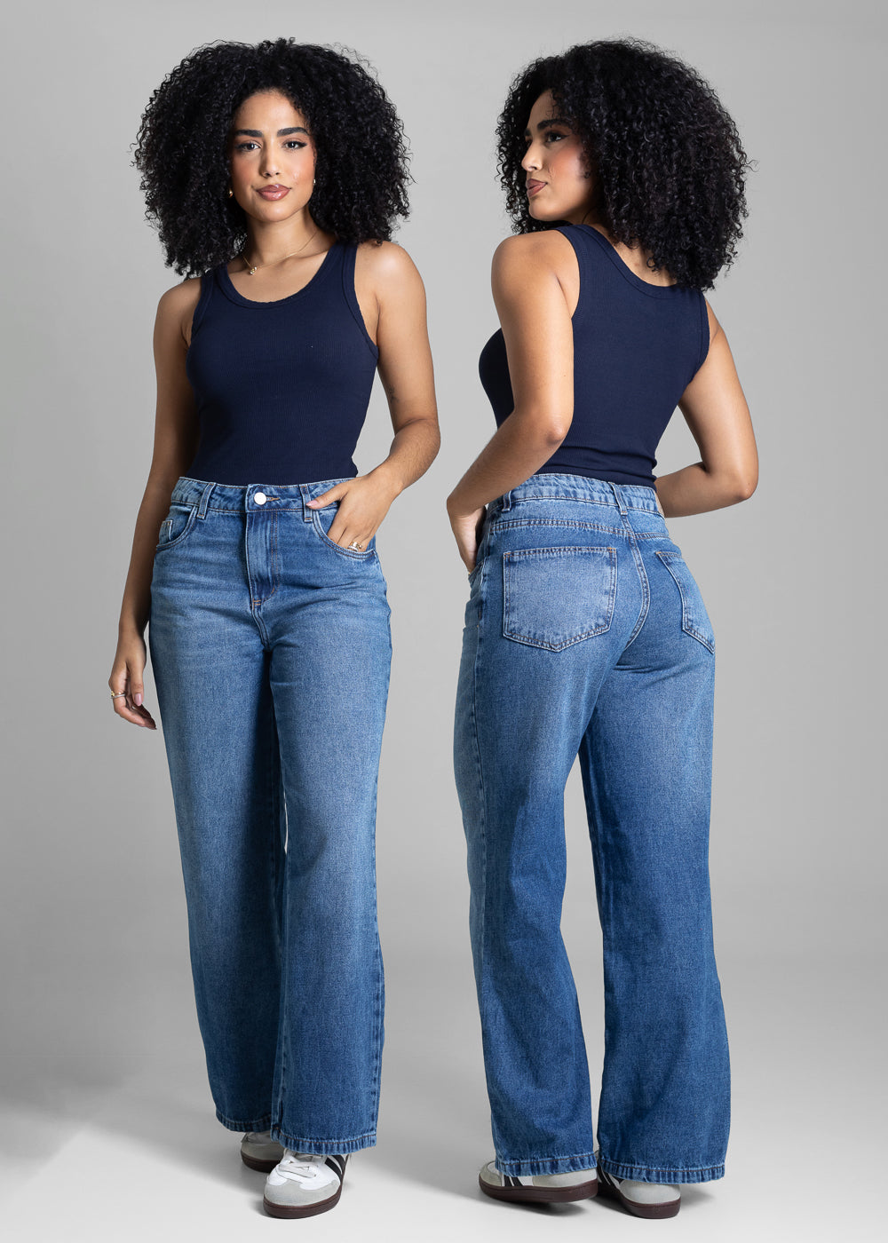 Calça Jeans Sawary Wide Leg Petit - 282679 AZUL
