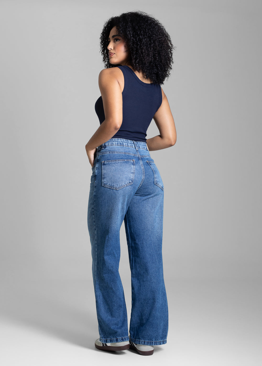 Calça Jeans Sawary Wide Leg Petit - 282679 AZUL
