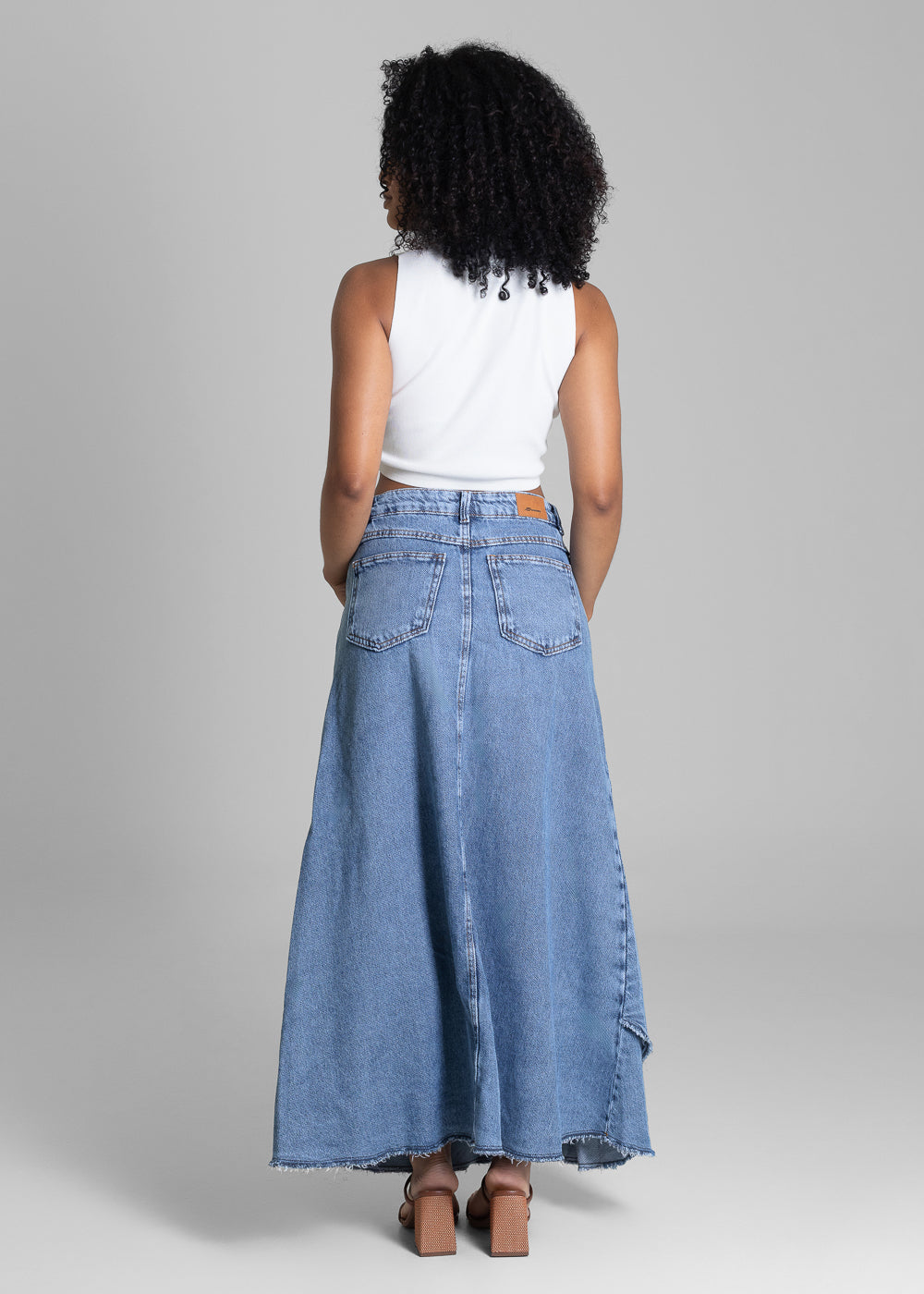 Saia Jeans Sawary Midi - 282696 AZUL