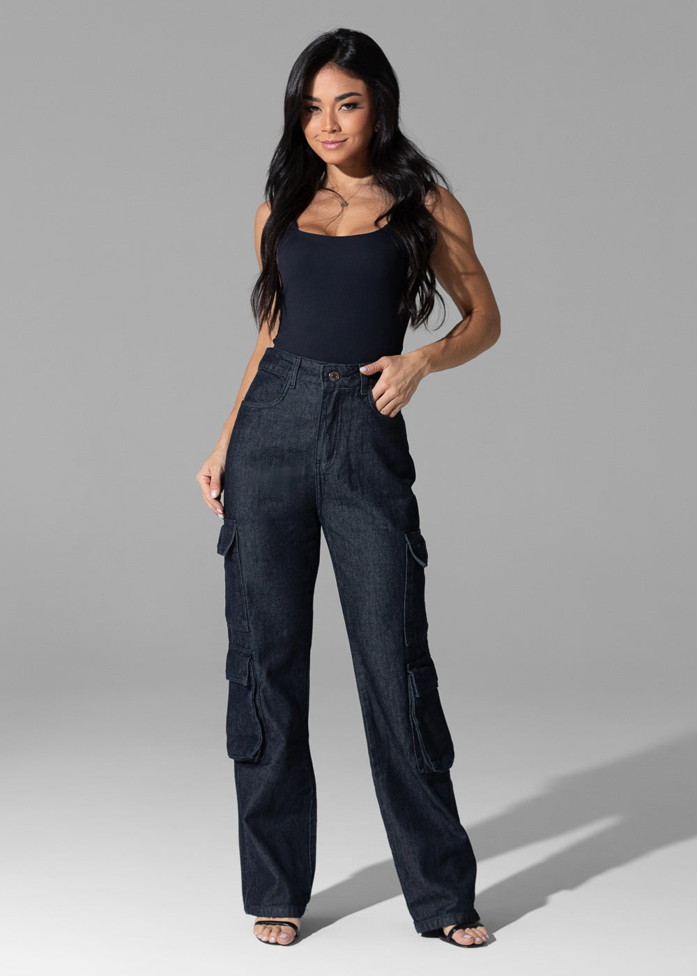 Calça Jeans Sawary Reta Petit - 282716 PRETO