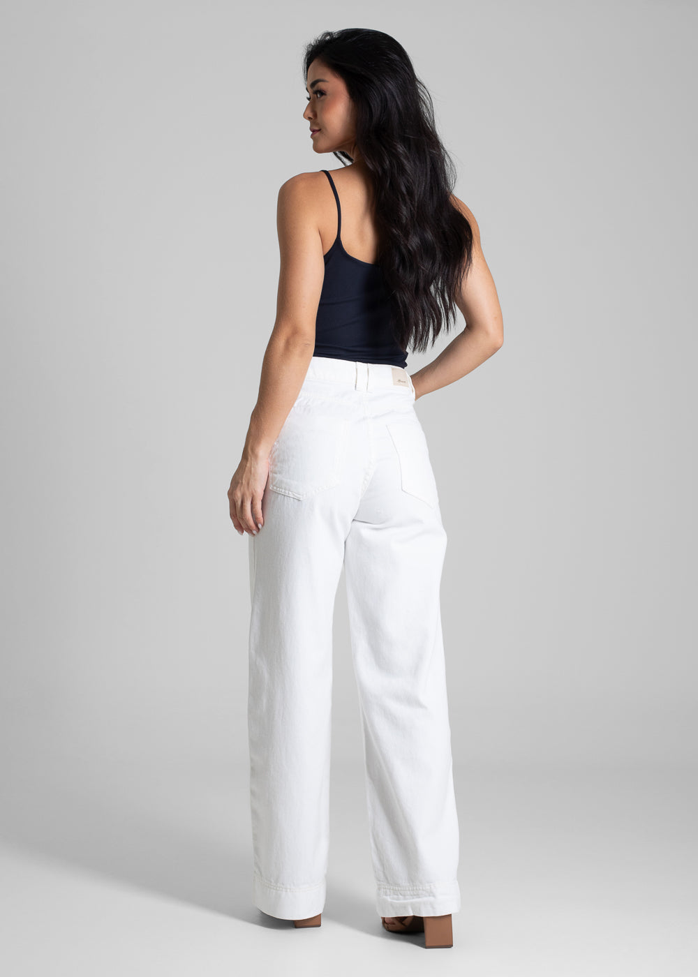 Calça Sarja Sawary Wide Leg Petit - 282725 OFF WHITE