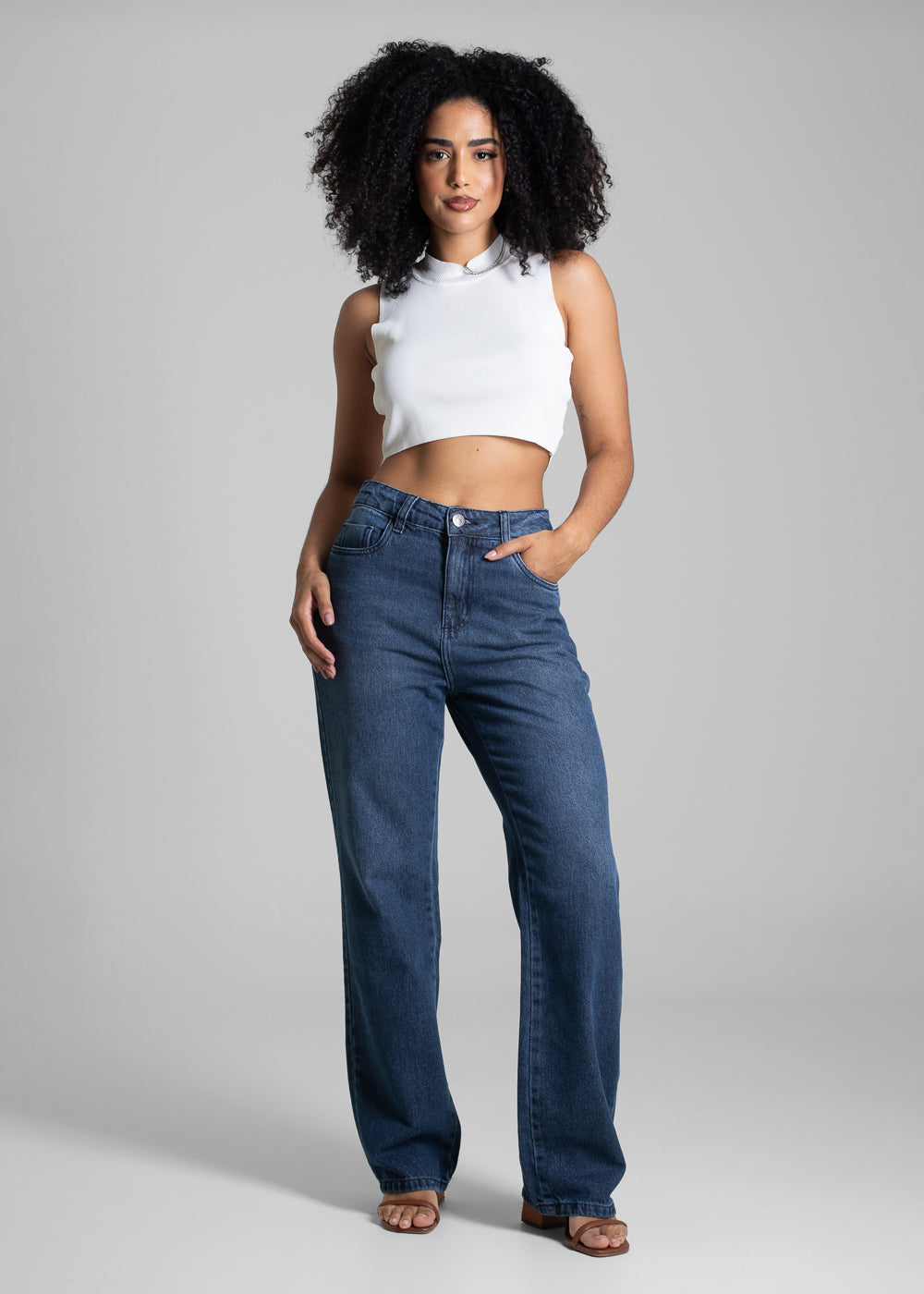 Calça Jeans Sawary Reta Petit - 282729 PRETO