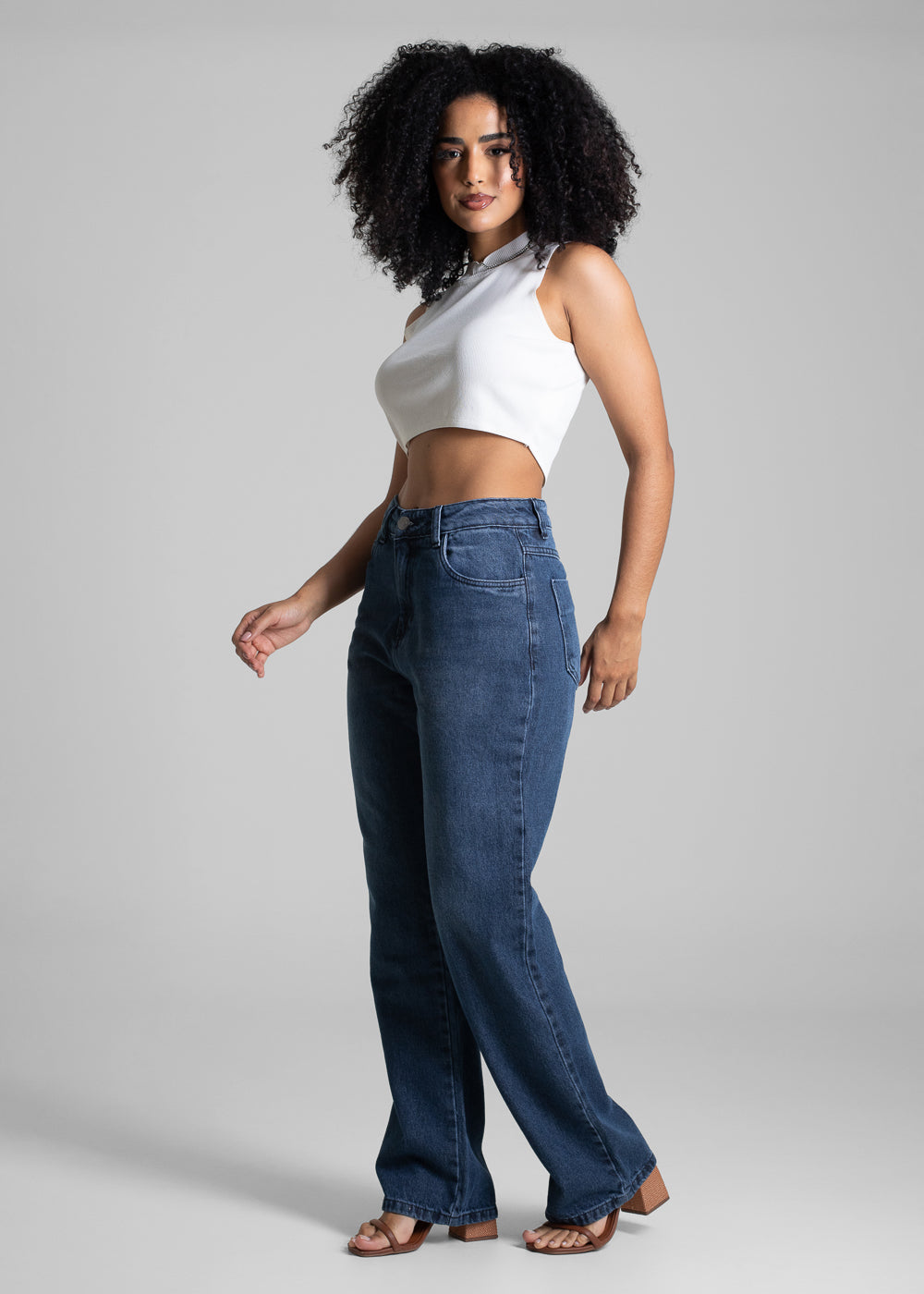 Calça Jeans Sawary Reta Petit - 282729 PRETO