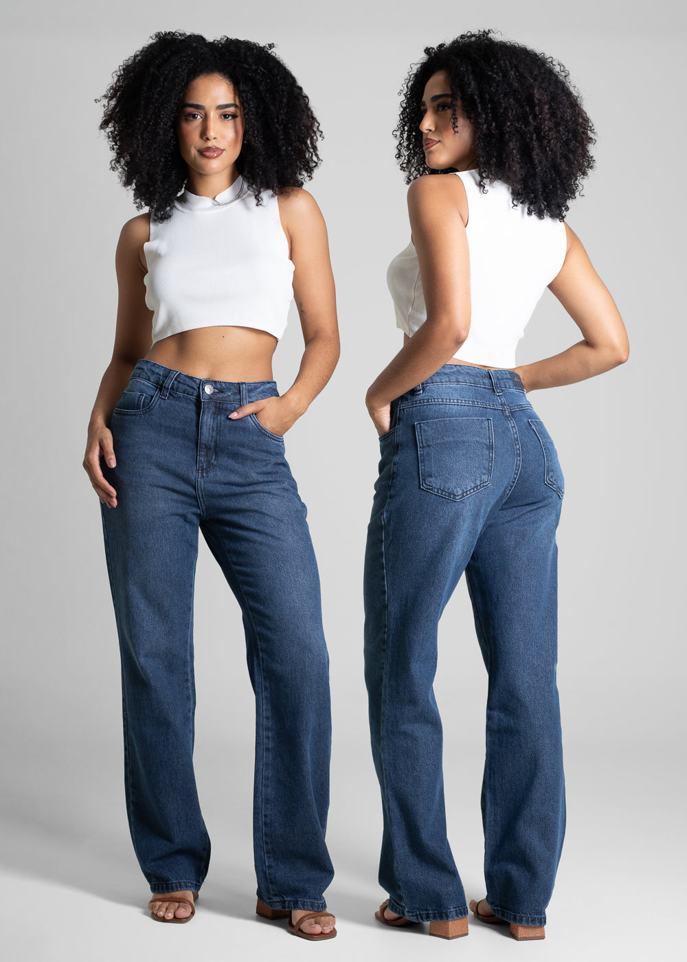 Calça Jeans Sawary Reta Petit - 282729 PRETO