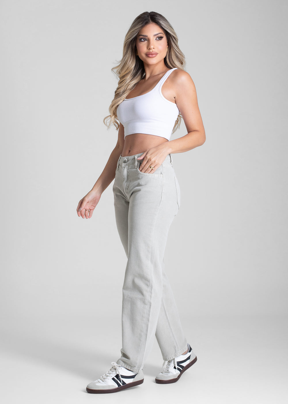 Calça Linho Sawary Reta - 282742 VERDE CLARO