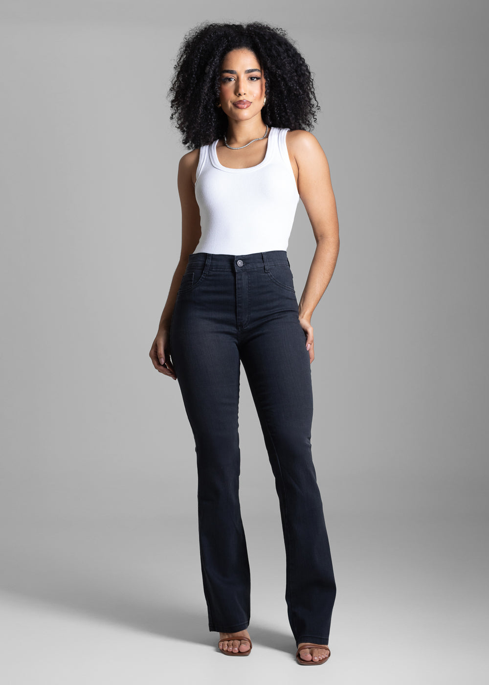 Calça Sarja Sawary Boot Cut - 282753 PRETO