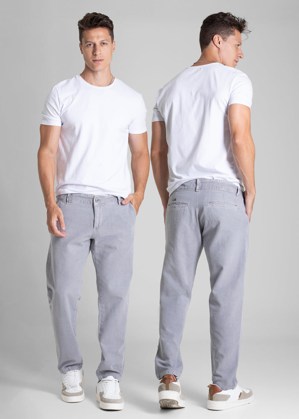 Calça Linho Sawary Slim - 282761 CINZA