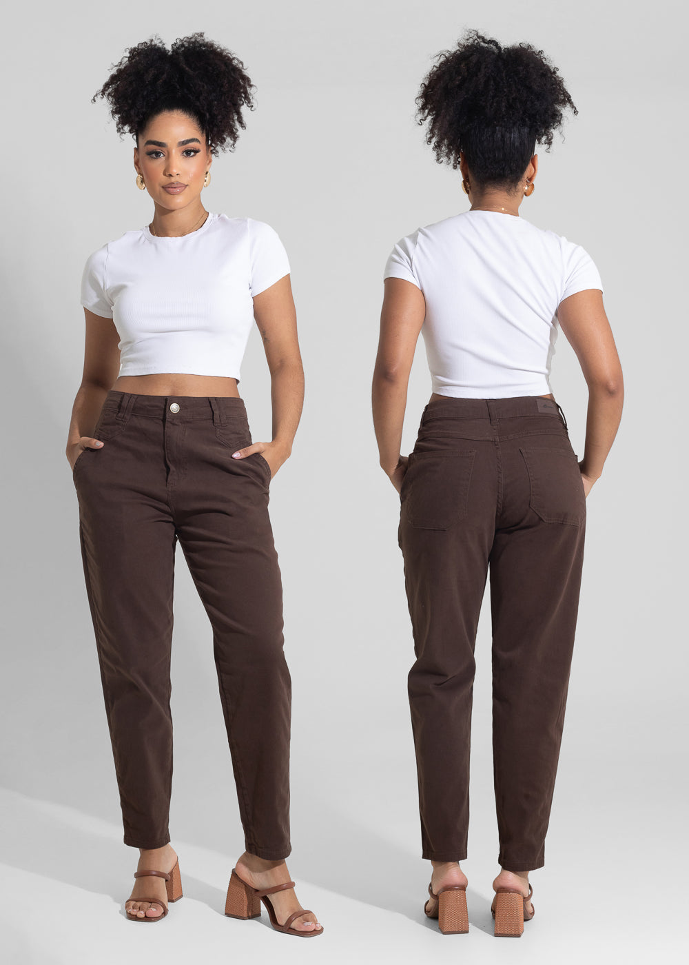 Calça Sarja Sawary Mom - 282780 MARROM