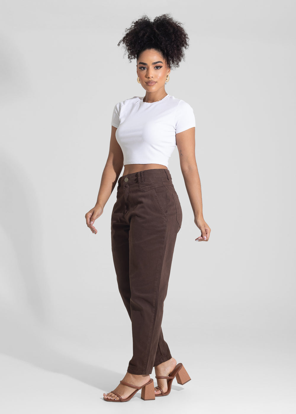 Calça Sarja Sawary Mom - 282780 MARROM