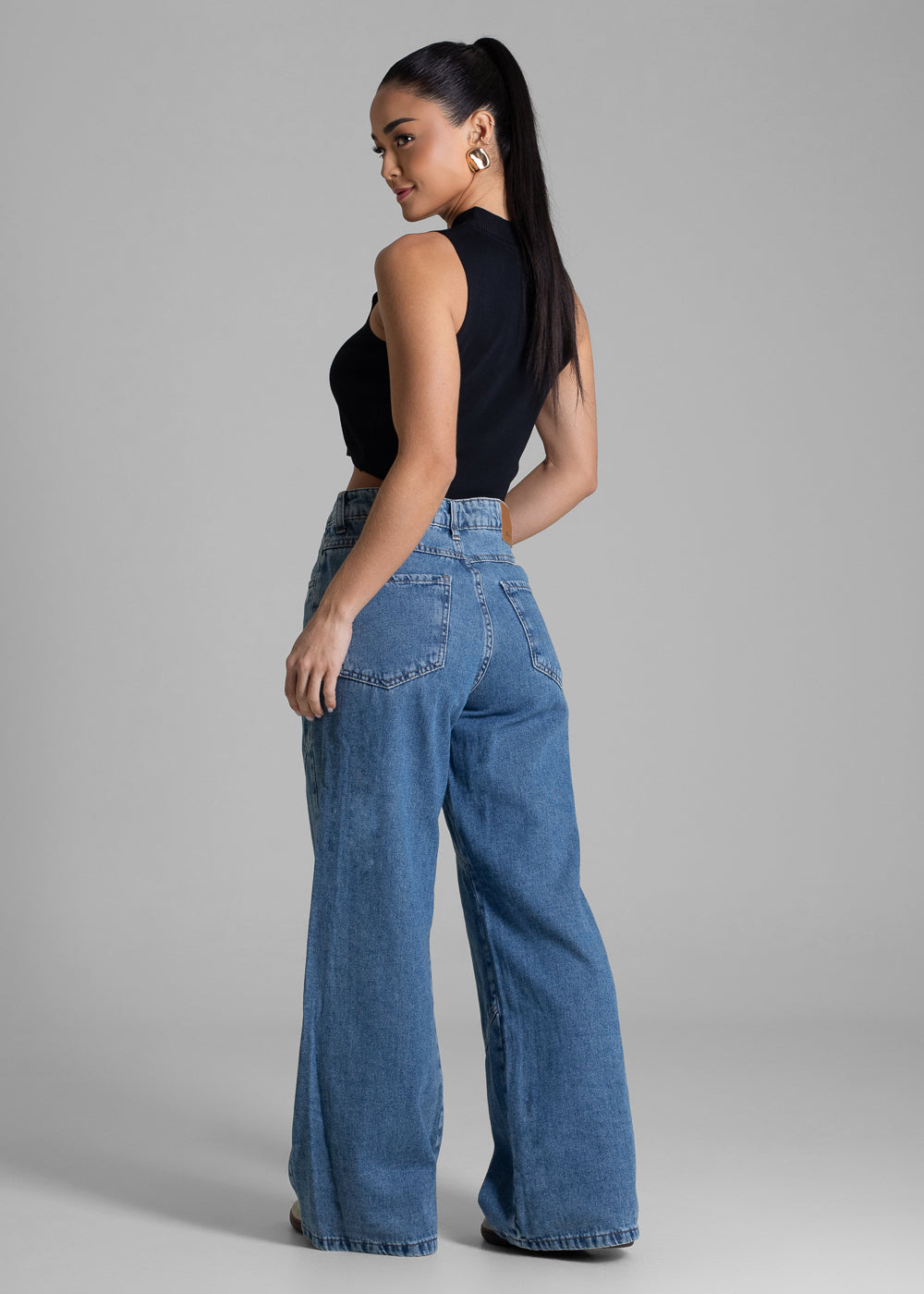 Calça Jeans Sawary Wide Leg Petit - 282803 AZUL